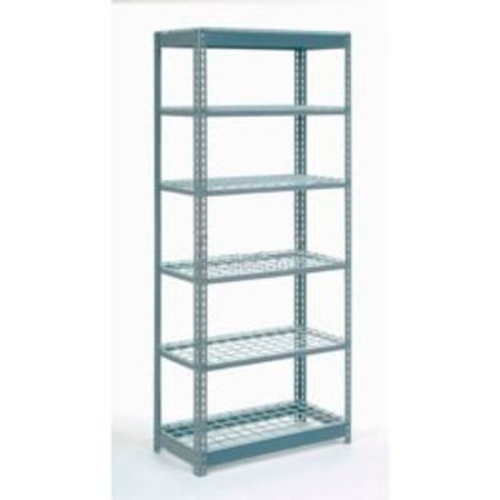 GLOBAL EQUIPMENT Heavy Duty Shelving 36"W x 12"D x 72"H With 6 Shelves - Wire Deck - Gray 717228